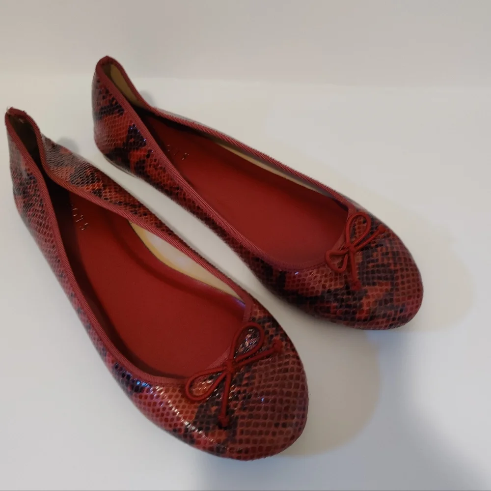Talbots Women's Ballet Flat in red